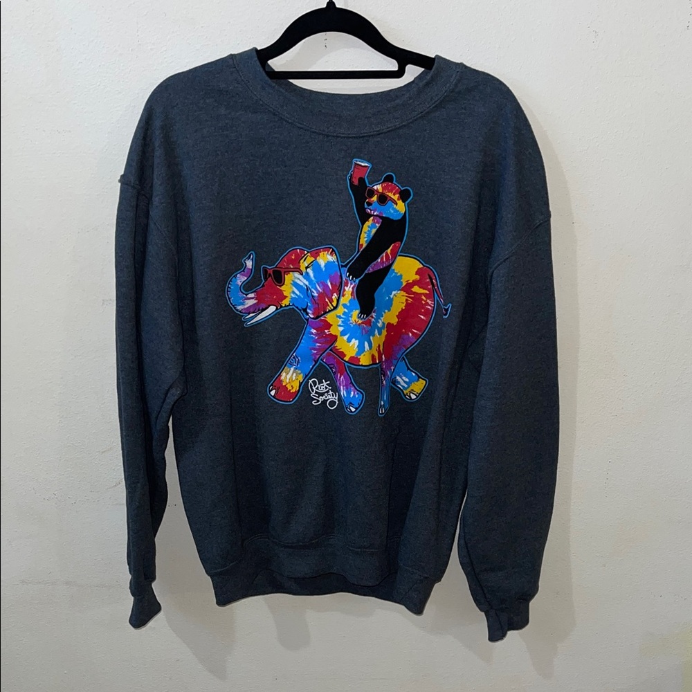 Graphic Elephant Print Men's Sweater